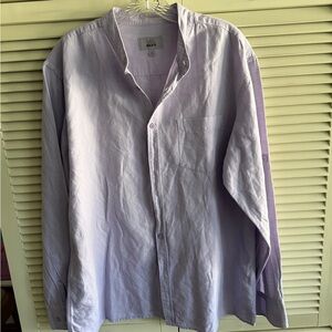 Marks & Spencer Women's Lavender Oversized Casual Button Down Shirt